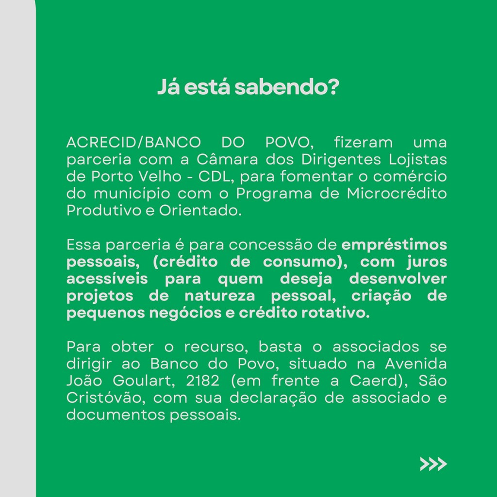 BANCO DO POVO - Vantagens de obter o microcrédito