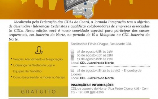 Jornada da Integração chega ao Cariri com cursos de qualificação