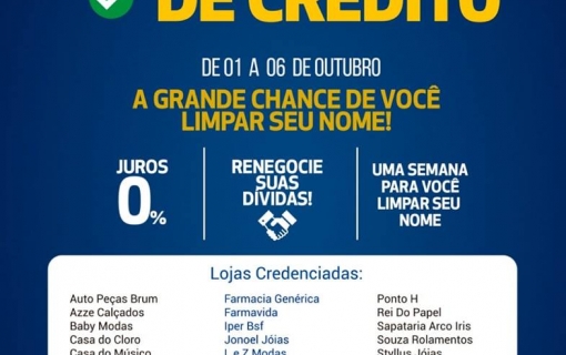 Lojas credenciadas no Feirão da Recuperação de Crédito.
