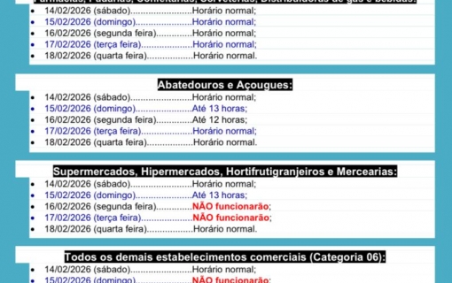Comércio em Itamaraju NÃO funcionará na segunda e terça de carnaval