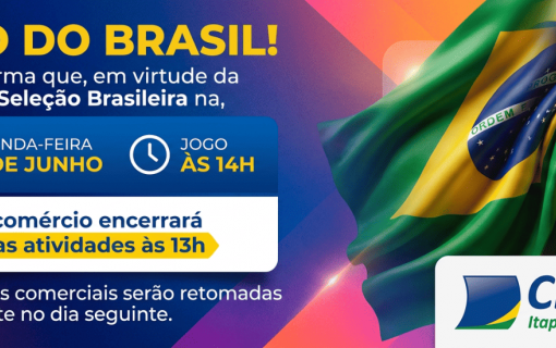 ACORDO ENTRE CDL E SINDICATO DEFINE HORÁRIO ESPECIAL PARA O COMÉRCIO DE ITAPETINGA EM DIA DE JOGO DA SELEÇÃO BRASILEIRA