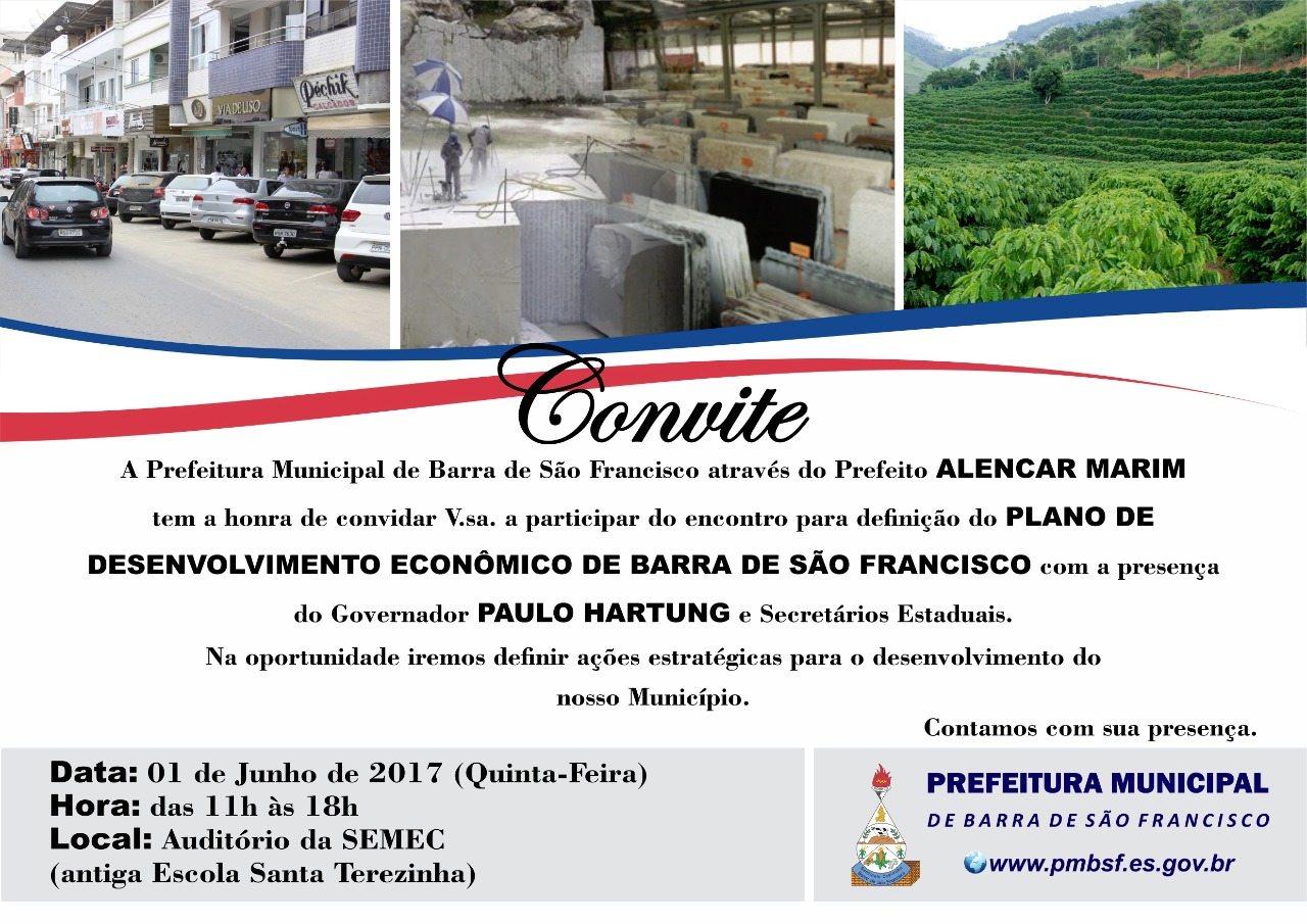 Barra de São Francisco Realizará Plano de Desenvolvimento Econômico