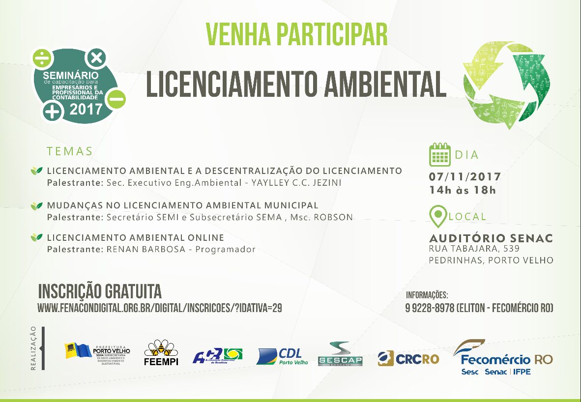 SEMINÁRIO DE CAPACITAÇÃO PARA EMPRESÁRIOS E PROFISSIONAIS DA CONTABILIDADE