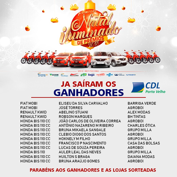 CDL entrega nesta terça-feira prêmios da promoção Natal Iluminado 2018