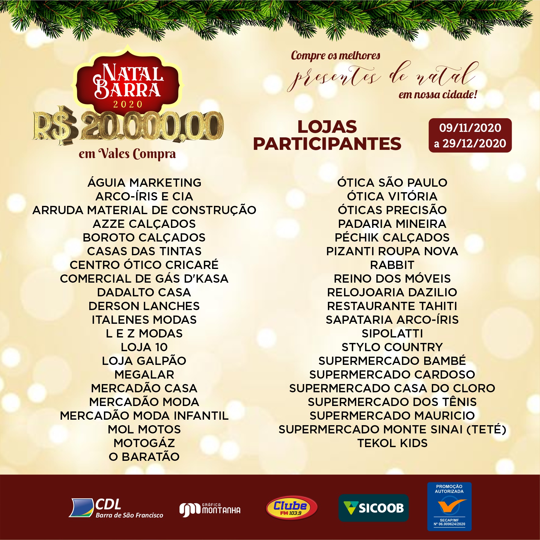 NATAL BARRA 2020 – LOJAS CREDENCIADAS