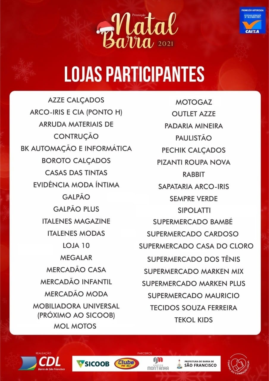 NATAL BARRA 2021 – LOJAS CREDENCIADAS