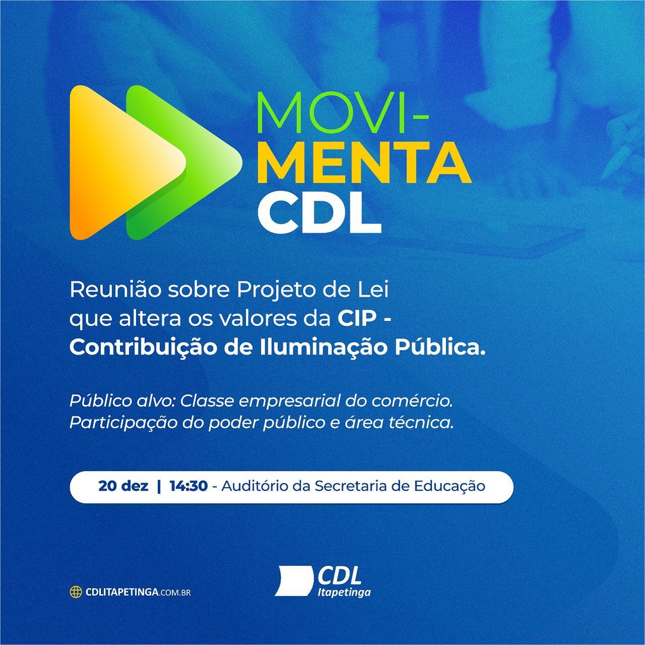 Reunião para discutir o Projeto de Lei que altera os valores da CIP.