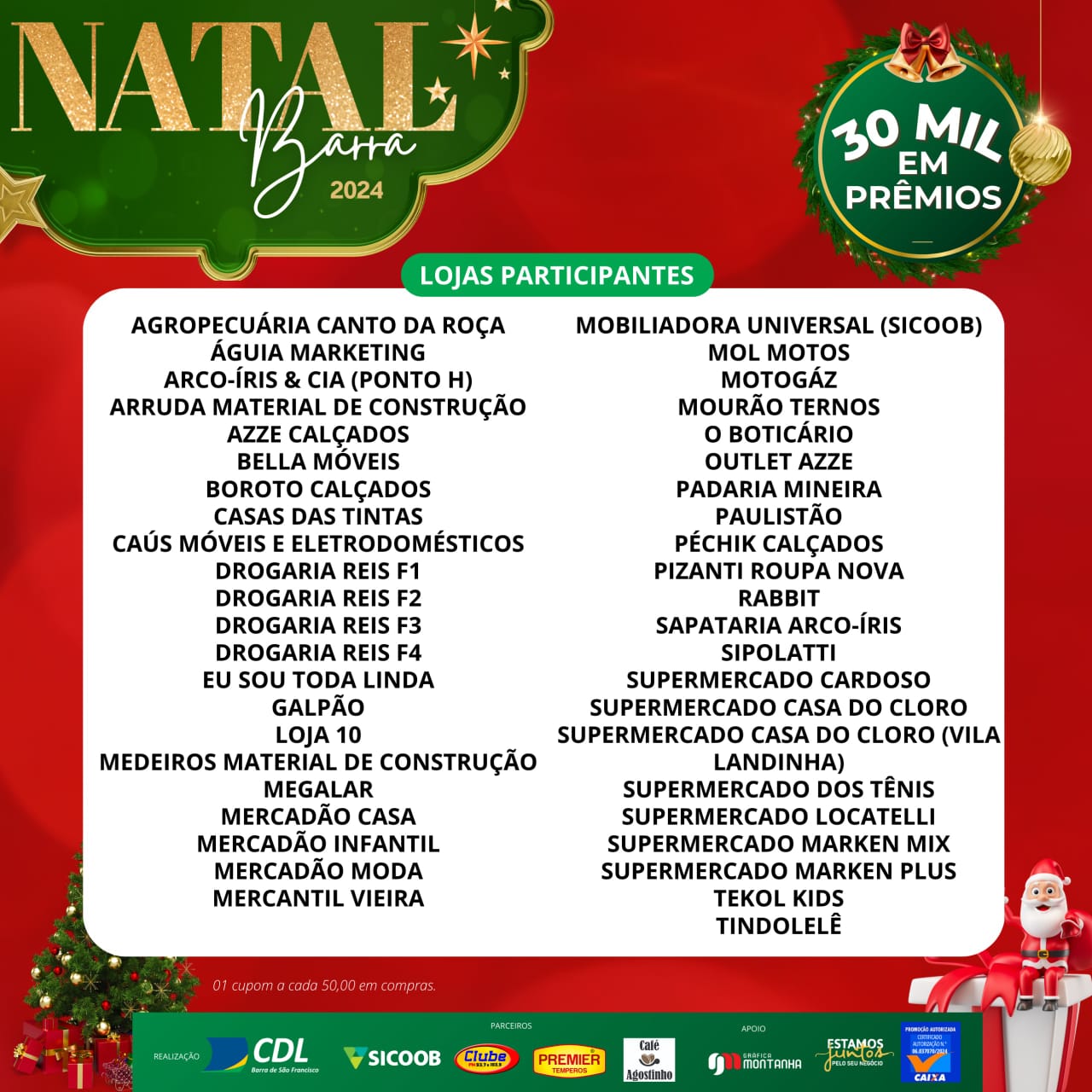 NATAL BARRA 2024 – LOJAS CREDENCIADAS