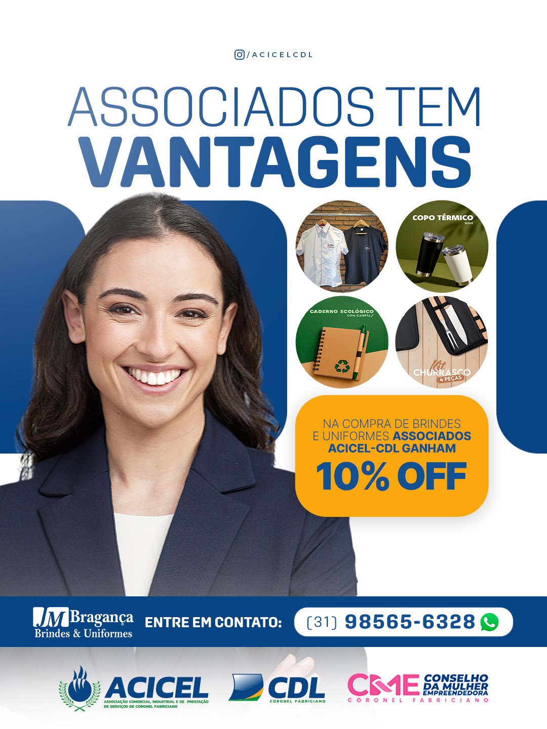 ACICEL-CDL fortalece parceria com a JM Bragança Brindes & Uniformes e garante vantagens exclusivas para associados