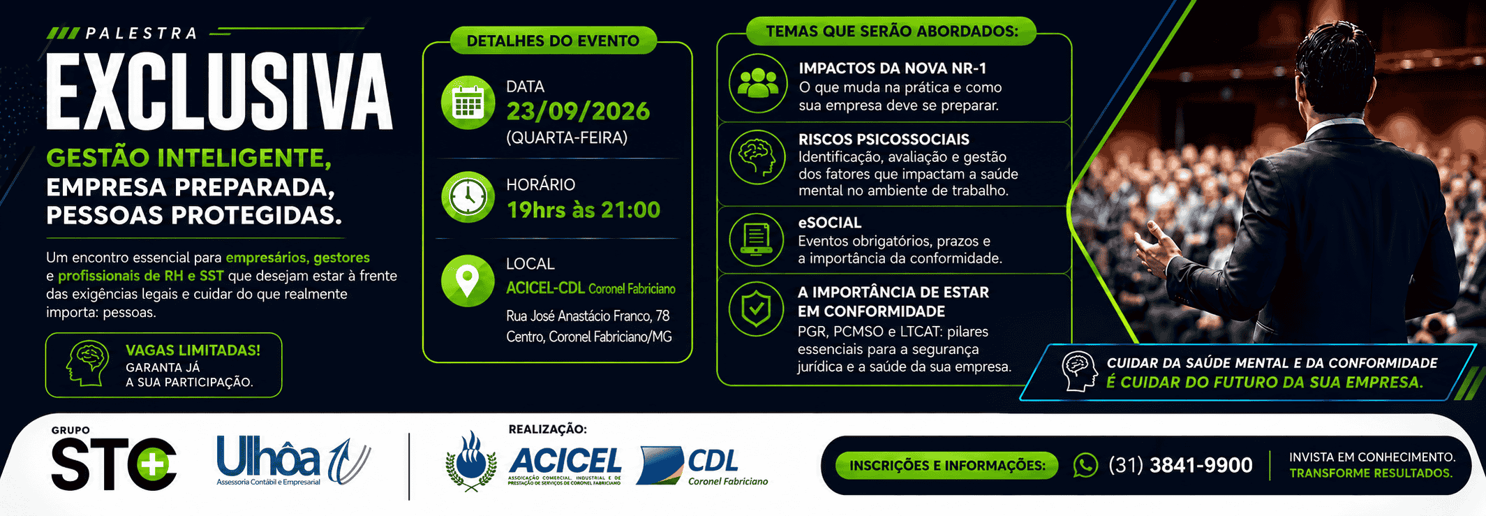 NR1 – Palestra exclusiva – Vagas limitadas!!!